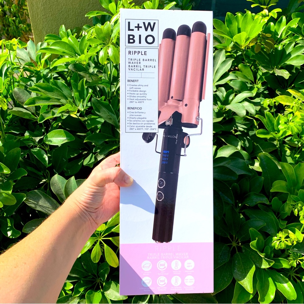 Triple Barrel Weaver Curling Iron by L+W Bio Black Handle